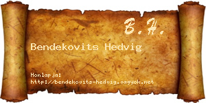Bendekovits Hedvig névjegykártya